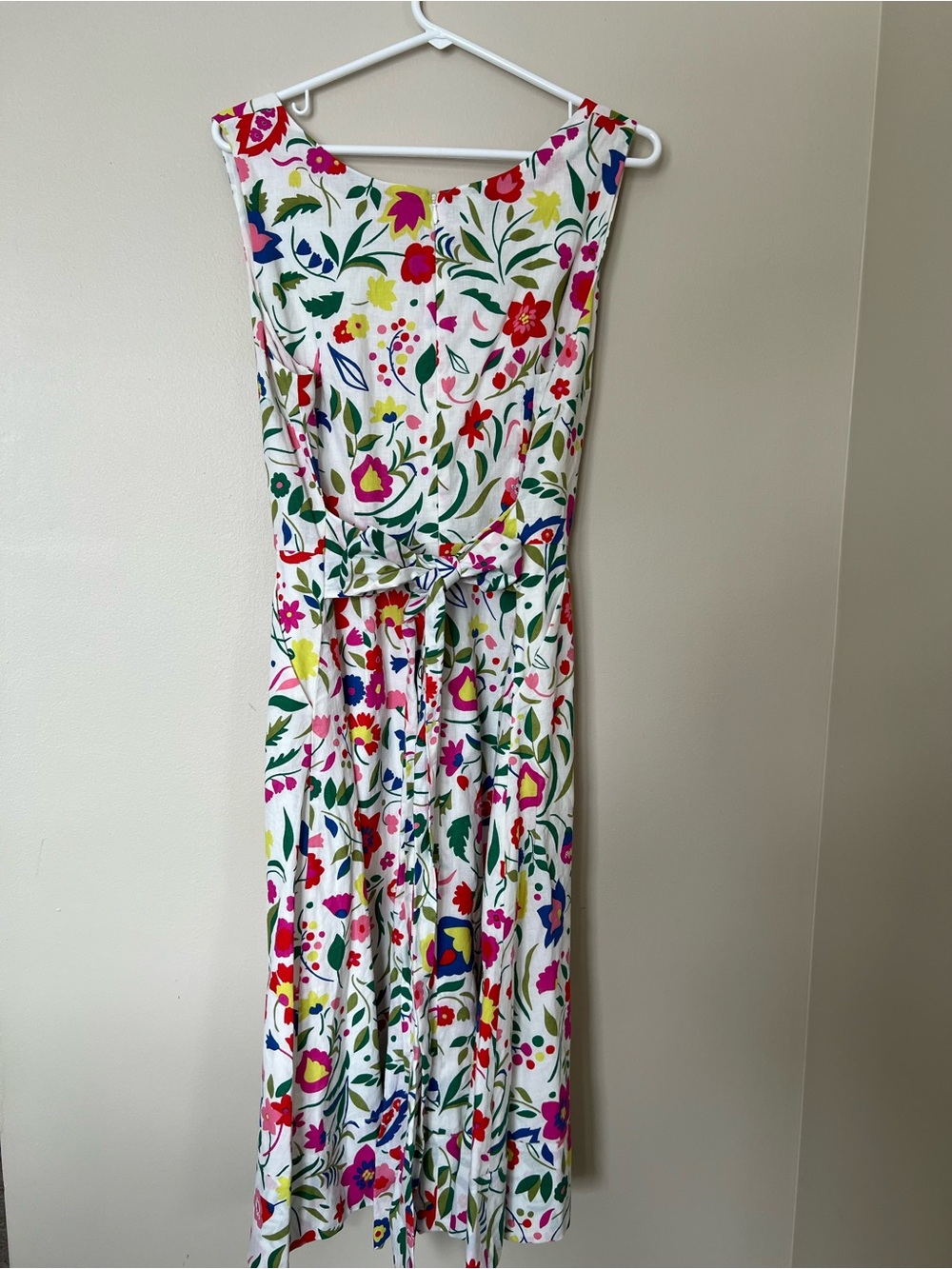 Boden Linen White Sundress with Multicolor Floral Print - Picture 4 of 10